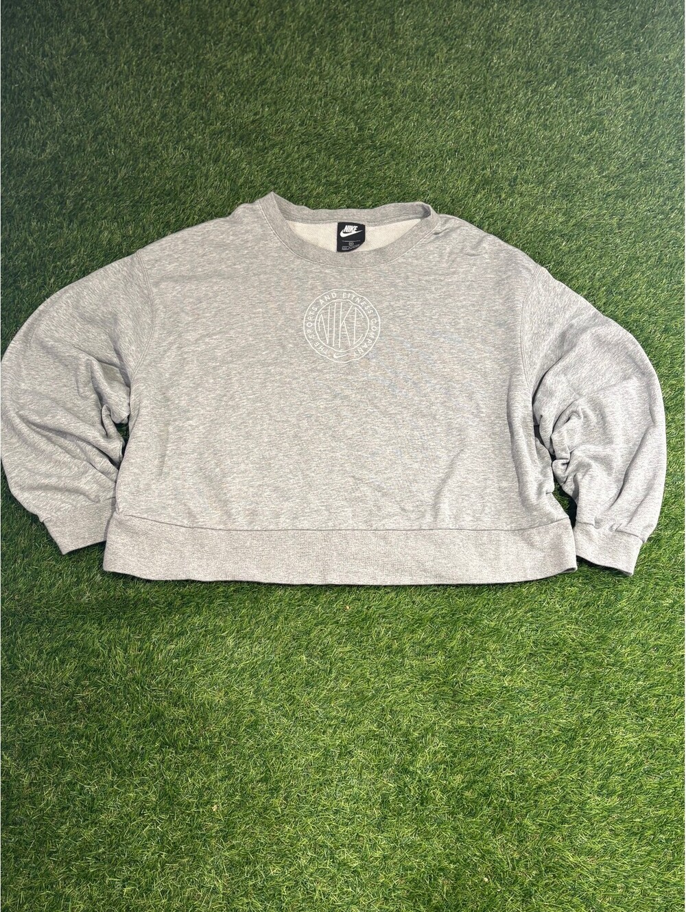 Nike 1X Gray Cotton Sweatshirt, Unisex Adults Size 1X